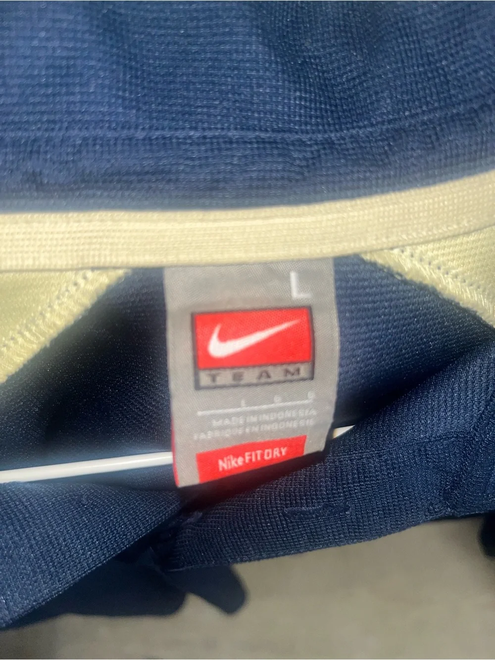 Vintage Nike Navy Polo with Cream Accents